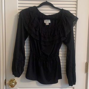 Black Long Sleeve Off the Shoulder Top